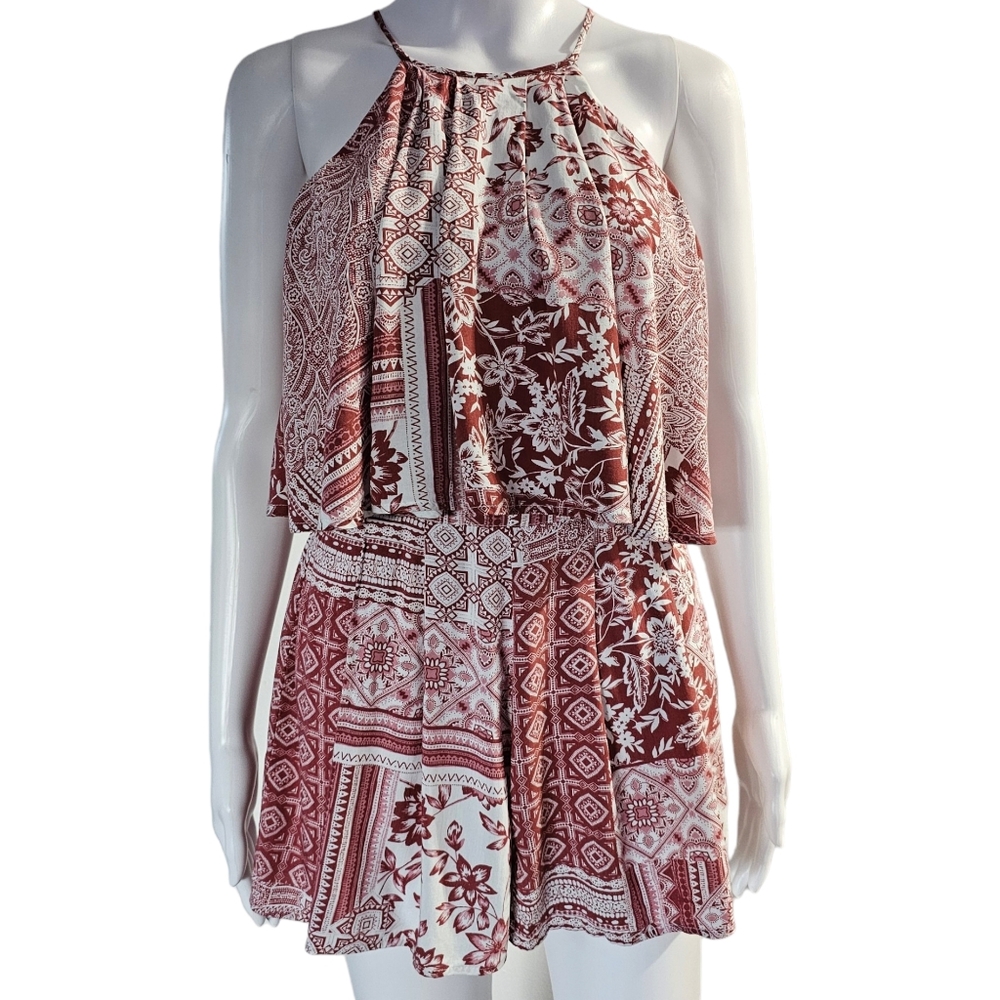 Altar'd State Red & White Patchwork Bandana Print… - image 2